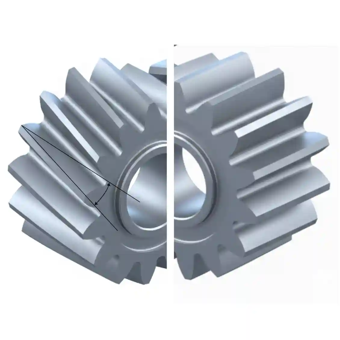 Spur or helical gear pair